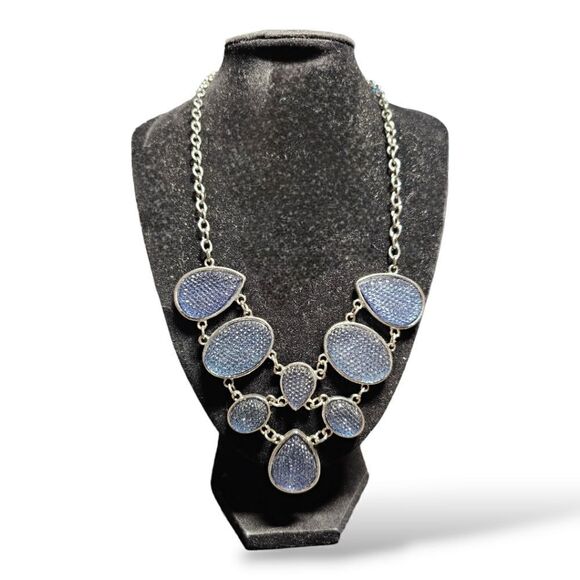 Starry Sapphire Mosaic Statement Necklace - Picture 1 of 12